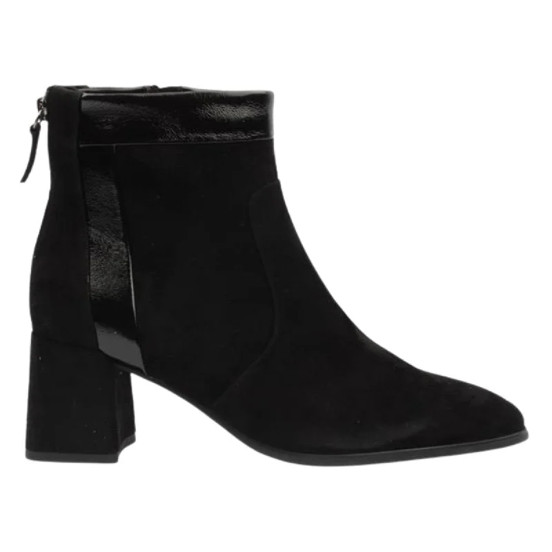 Affordable Suede Ankle Pumps for All-Day Wear--Regarde De Ciel Women's Millie 06 Black Suede/Patent