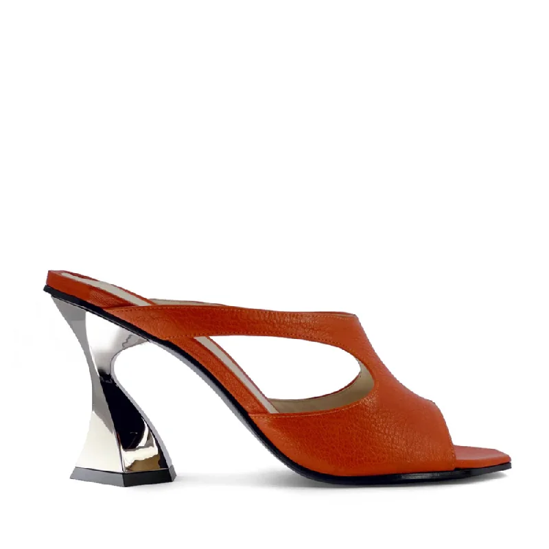 Reggente Orange Heels---Fashionable Kitten Heels for Date Night