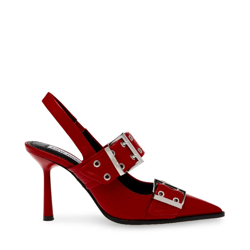 Riesling Slingbacks RED LEATHER---Comfortable Leather Pumps for Office and Everyday Wear