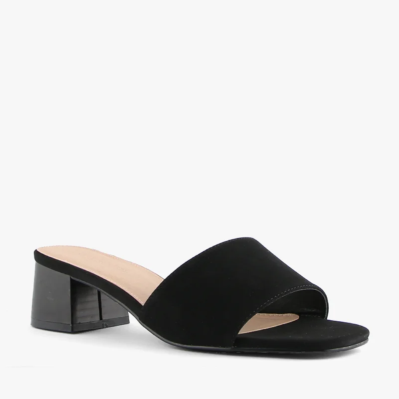 Versatile Heeled Sandals for Any Occasion---RISSA BLACK NUBUCK