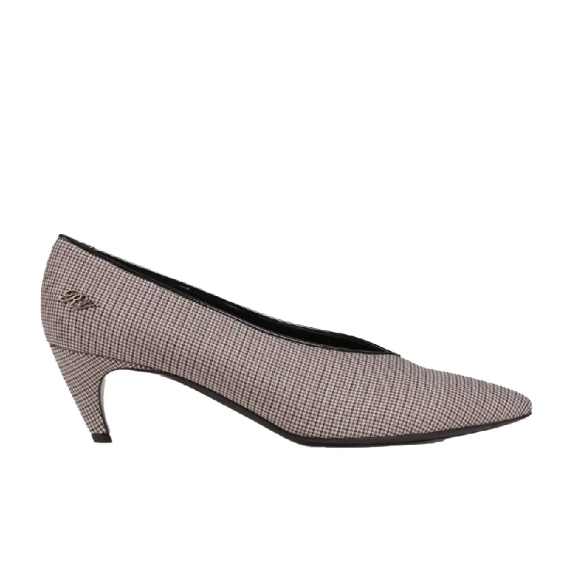 Stiletto Heel Pumps with Perfect Fit--Roger Vivier Women's Houndstooth Flannel Pumps in Black Brown-Fashionable & Classic