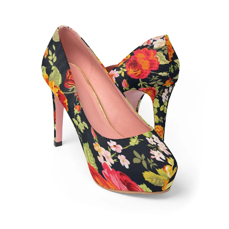 Stylish Platform Heels for Extra Height--Rose Garden Women's Platform Heels