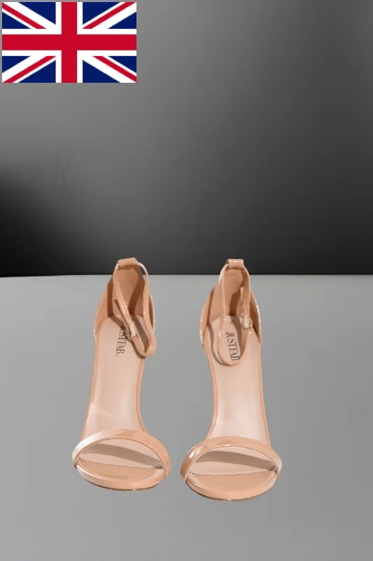 Rosey Nude Strap Heels---Fashionable Kitten Heels for Date Night