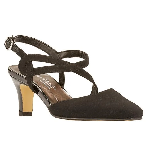 Versatile Heeled Sandals for Any Occasion---Rose Petals Rosie Pump Black Micro (Women's)