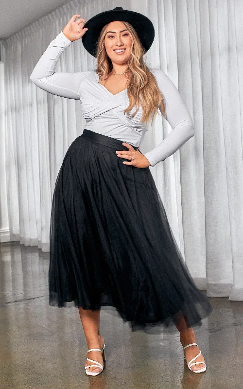 Women's denim skirts for active women who love movement -Rosse Skirt- Black