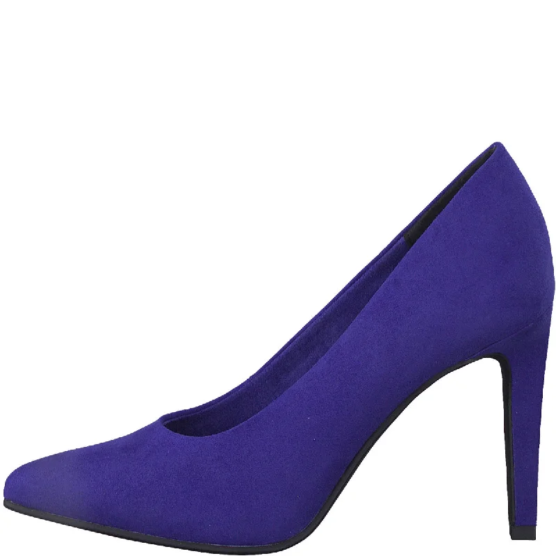 Affordable Suede Ankle Pumps for All-Day Wear--Royal Blue Faux Suede Heels