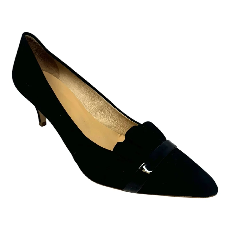 Ruffle Kitten Heels Shoes By Anthropologie In Black, Size: 9---Fashionable Kitten Heels for Date Night