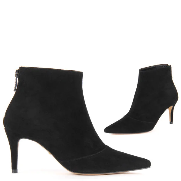 Affordable Suede Ankle Pumps for All-Day Wear--SABATO - black suede