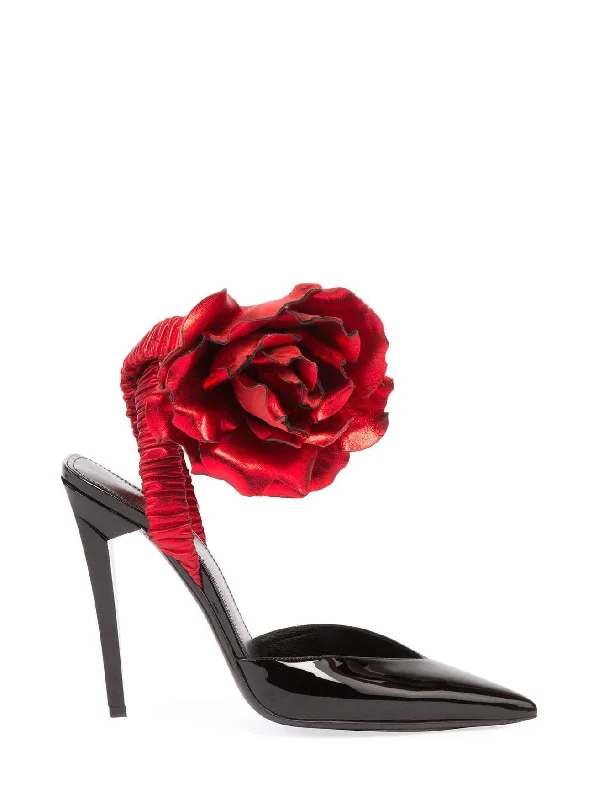 Versatile Heeled Sandals for Any Occasion---pointed flower pumps