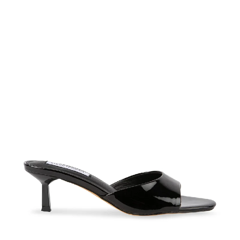 Versatile Heeled Sandals for Any Occasion---SAINTLY BLACK PATENT