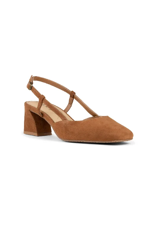 Versatile Heeled Sandals for Any Occasion---Samson Slingback Pumps - Cognac