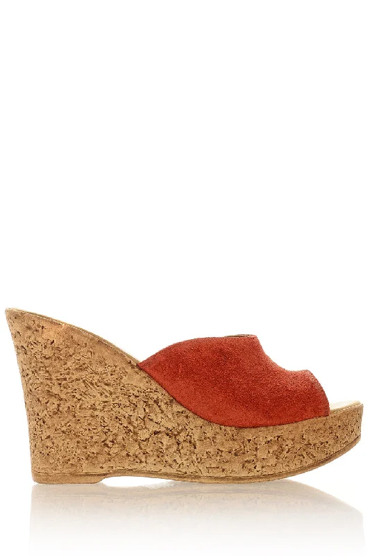 CROSTA Coral Leather Wedges---Comfortable Leather Pumps for Office and Everyday Wear