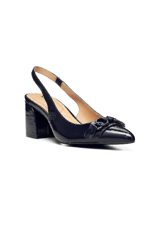 Versatile Heeled Sandals for Any Occasion---Sanya Slingback Heels - Navy