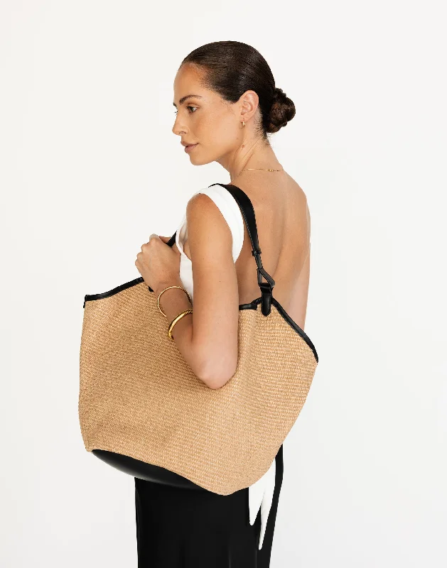 Versatile Heeled Sandals for Any Occasion---Sarah Shoulder Bag (Natural Raffia) - By Billini