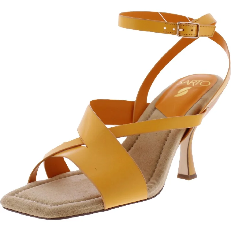 Stylish Open Toe Heels for Summer--Sarto Franco Sarto Womens Reily Leather Open Toe Heels