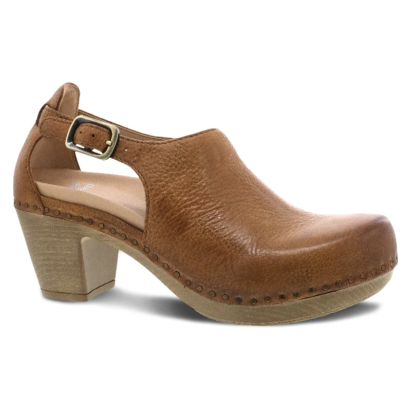 Stiletto Heel Pumps with Perfect Fit--Sassy Tan Milled Burnished-Fashionable & Classic