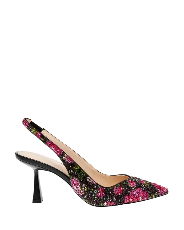 SB-CLARK BLACK MULTICOLOR---Fashionable Kitten Heels for Date Night