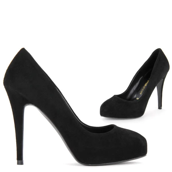 Affordable Suede Ankle Pumps for All-Day Wear--SCANDALIZE - black suede