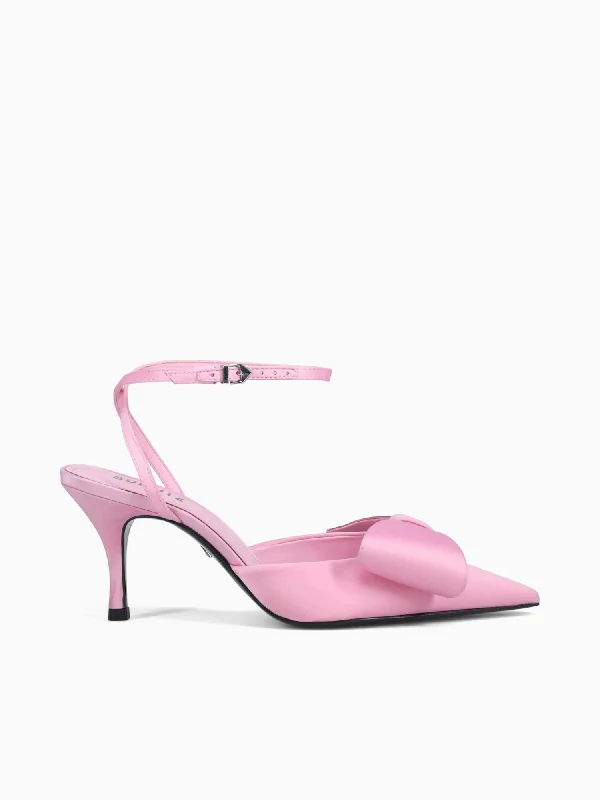 Stiletto Heel Pumps with Perfect Fit--Lorna Candy Blush Cetim Open-Fashionable & Classic