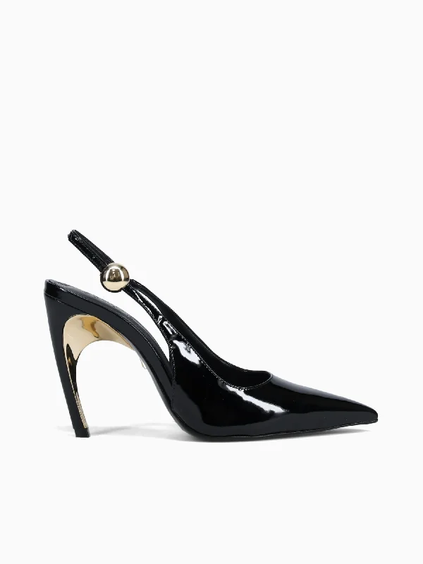 Stiletto Heel Pumps with Perfect Fit--Lunaria Black Verniz Soft-Fashionable & Classic