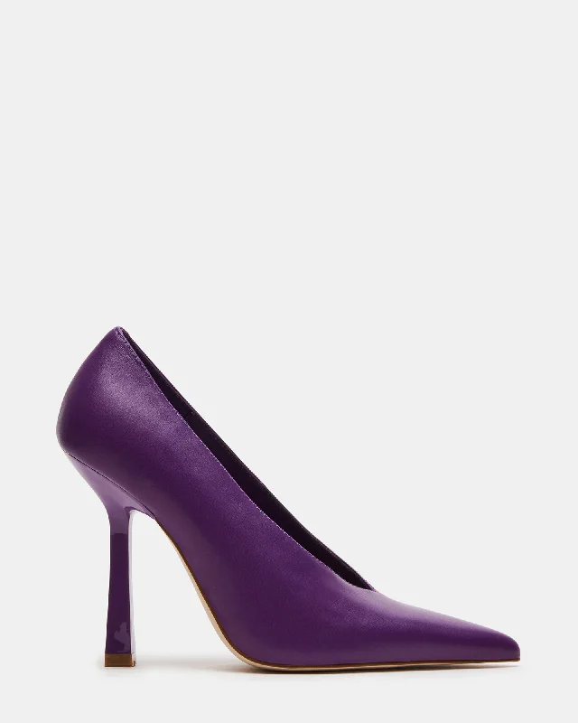 SEDONA PURPLE LEATHER---Comfortable Leather Pumps for Office and Everyday Wear