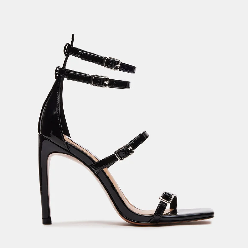 Versatile Heeled Sandals for Any Occasion---SENNA BLACK PATENT