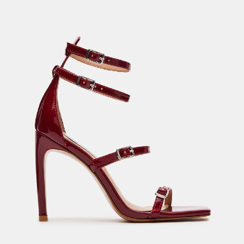 Versatile Heeled Sandals for Any Occasion---SENNA RED PATENT