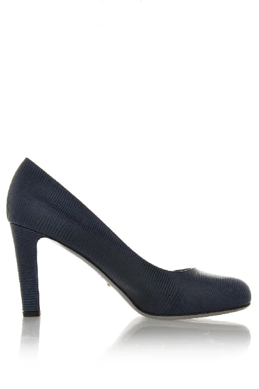 SNAKE Blue Leather Pumps---Comfortable Leather Pumps for Office and Everyday Wear