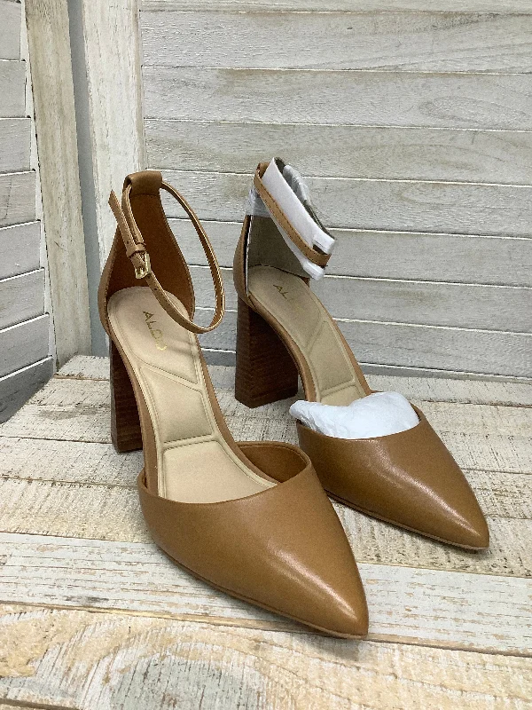 Shoes Heels Block By Aldo In Brown, Size: 8---Fashionable Kitten Heels for Date Night