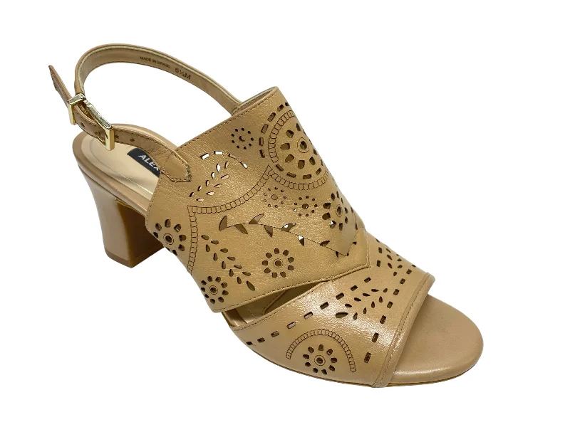 Shoes Heels Block By Alex Marie In Beige, Size: 6.5---Fashionable Kitten Heels for Date Night