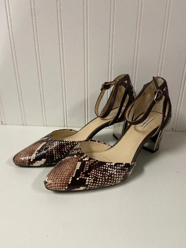 Shoes Heels Block By Alex Marie In Snakeskin Print, Size: 6.5---Fashionable Kitten Heels for Date Night