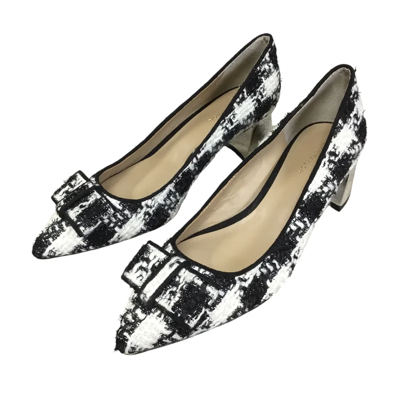 Shoes Heels Block By Ann Taylor In Black & White, Size: 6---Fashionable Kitten Heels for Date Night