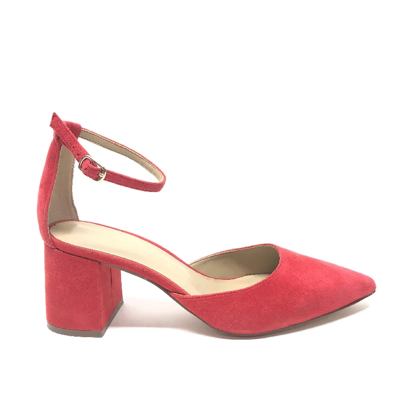 Shoes Heels Block By Ann Taylor In Red, Size: 8---Fashionable Kitten Heels for Date Night