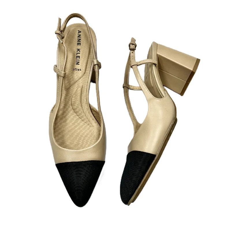 Shoes Heels Block By Anne Klein In Black & Tan, Size: 9---Fashionable Kitten Heels for Date Night