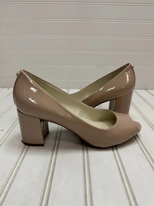 Shoes Heels Block By Anne Klein In Tan, Size: 7---Fashionable Kitten Heels for Date Night