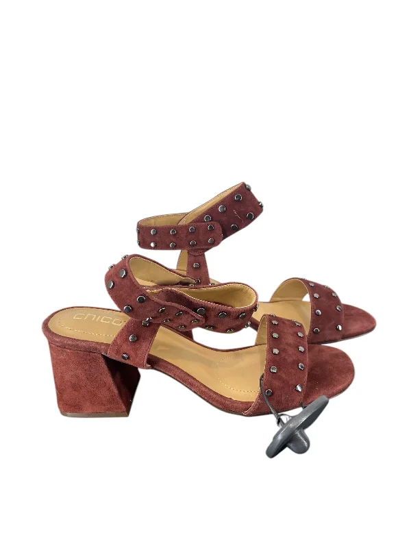 Shoes Heels Block By Chicos In Maroon, Size: 7.5---Fashionable Kitten Heels for Date Night