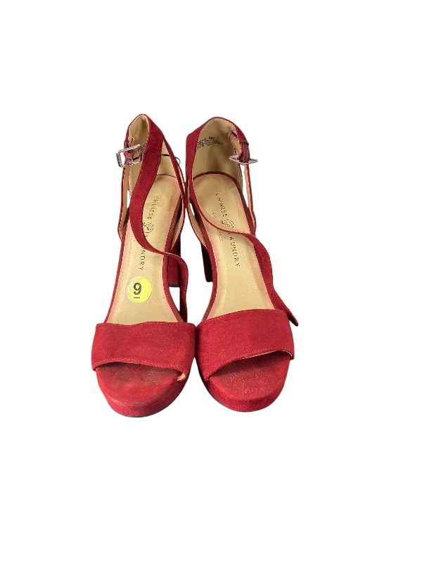 Shoes Heels Block By Chinese Laundry In Red, Size: 9---Fashionable Kitten Heels for Date Night