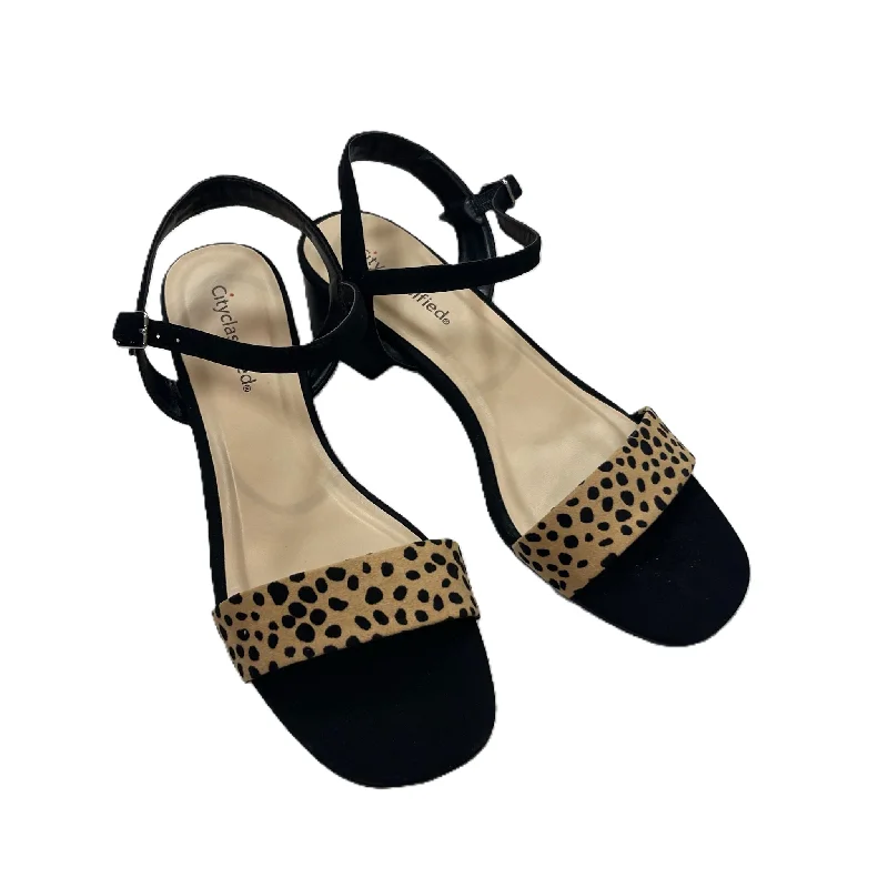 Shoes Heels Block By City Classified In Animal Print, Size: 8.5---Fashionable Kitten Heels for Date Night