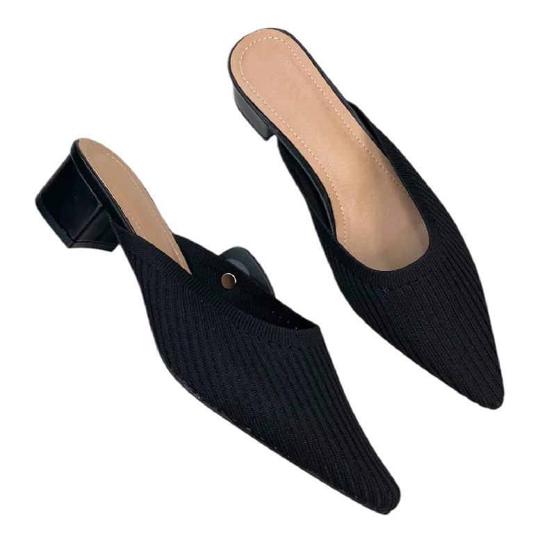 Shoes Heels Block By Cmc In Black, Size: 9.5---Fashionable Kitten Heels for Date Night