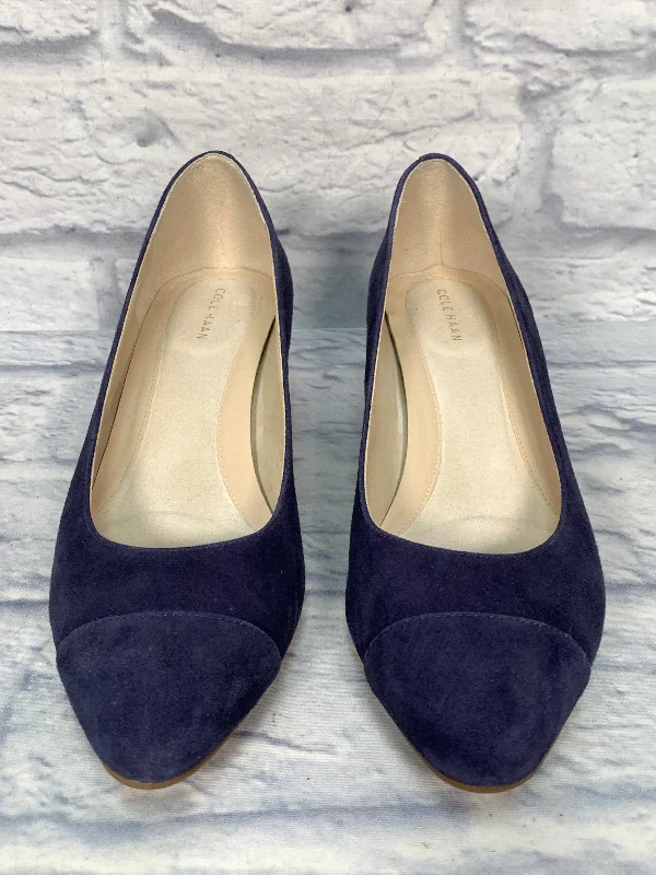 Shoes Heels Block By Cole-haan In Blue, Size: 10, Waterproof, Leather Outer---Comfortable Leather Pumps for Office and Everyday Wear