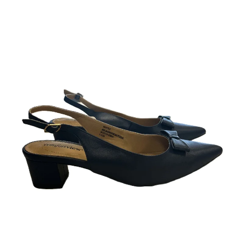 Shoes Heels Block By Comfortview In Blue, Size: 8.5---Fashionable Kitten Heels for Date Night