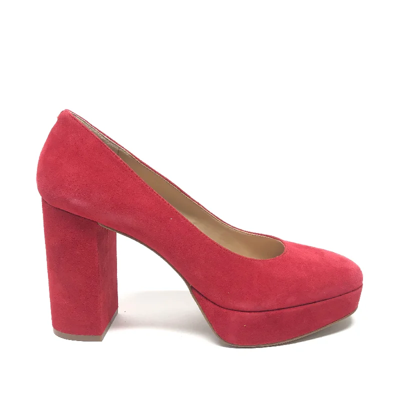 Shoes Heels Block By Copper Key In Red, Size: 8.5---Fashionable Kitten Heels for Date Night