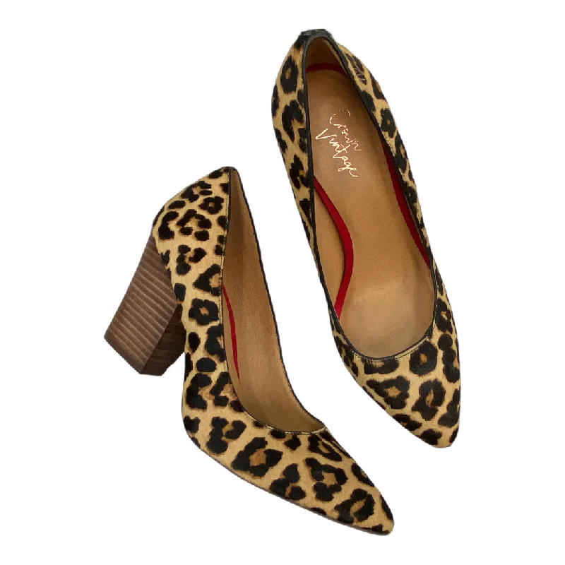 Shoes Heels Block By Crown Vintage In Animal Print, Size: 7.5---Fashionable Kitten Heels for Date Night