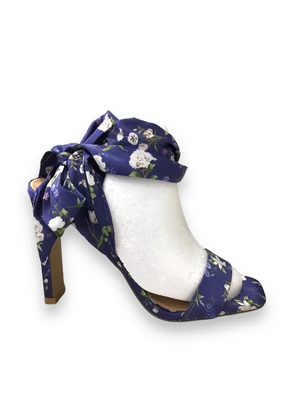 Shoes Heels Block By Express In Floral Print, Size: 7---Fashionable Kitten Heels for Date Night