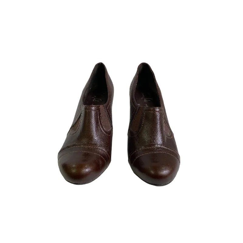 Shoes Heels Block By Franco Sarto In Brown, Size:Change 14P---Fashionable Kitten Heels for Date Night