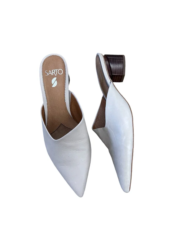 Shoes Heels Block By Franco Sarto In Cream, Size: 8---Fashionable Kitten Heels for Date Night