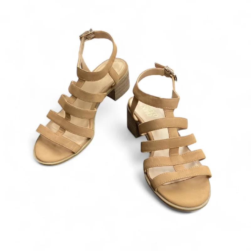 Shoes Heels Block By Franco Sarto In Tan, Size: 8.5---Fashionable Kitten Heels for Date Night