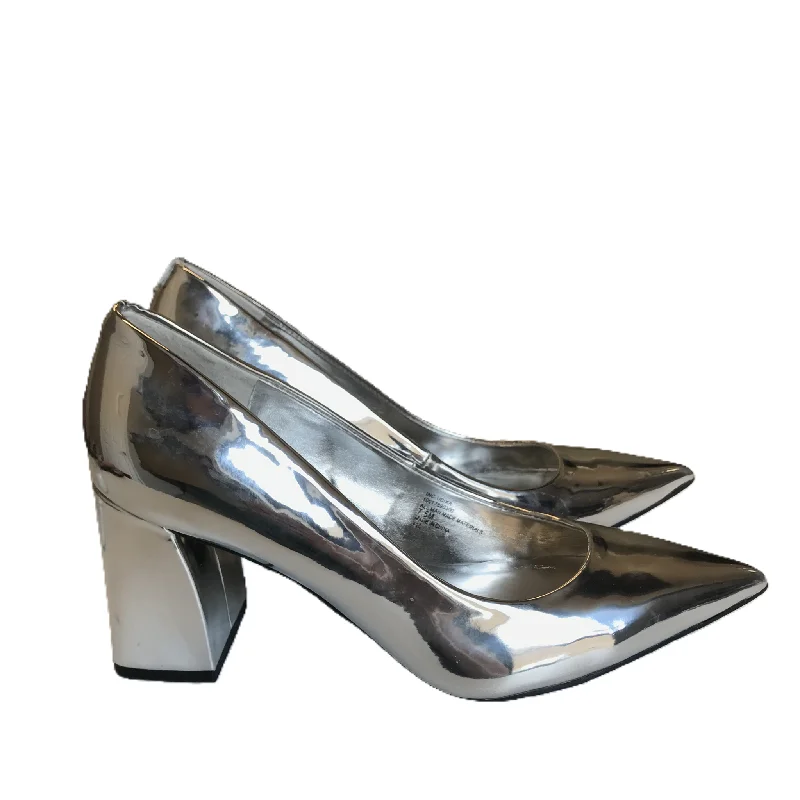 Shoes Heels Block By Inc In Silver, Size: 7.5---Fashionable Kitten Heels for Date Night