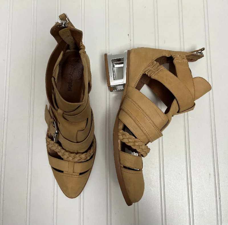 Shoes Heels Block By Jeffery Campbell In Tan, Size: 9---Fashionable Kitten Heels for Date Night