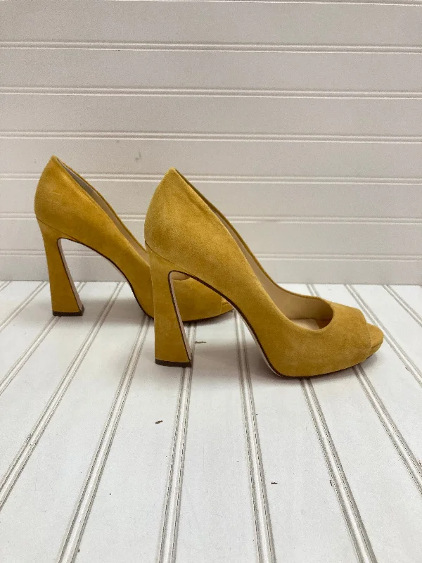 Shoes Heels Block By Jessica Simpson In Yellow, Size: 8---Fashionable Kitten Heels for Date Night